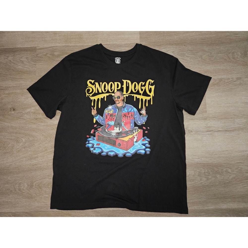 Snoop Dogg Death Row Records Graphic T-Shirt Mens Large Black Hip Hop Rap Tee